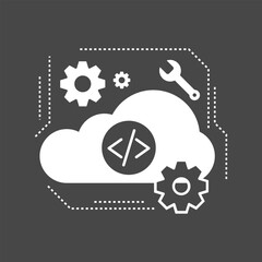 Application Program Cloud Function Development Technology Process Icon Symbol Design Vector