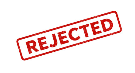 Red rejected stamp graphic showing disapproval or denial isolated on for business and concept use isolated on white background