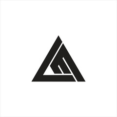 Letter LM modern logo design, triangle shape.