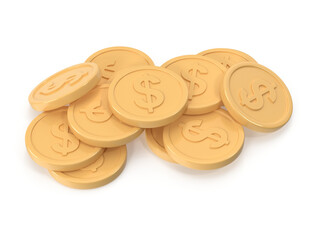 Pile of Gold Dollar Coins