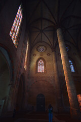 Couvent des jacobins interior with stained glass windows