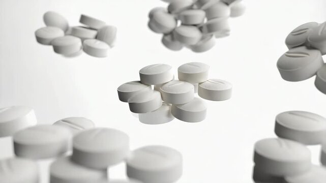 Collection of tablets on white background