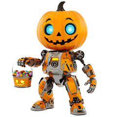 Neon Pumpkin Biker Jack O Lantern Warrior in Glowing Leather