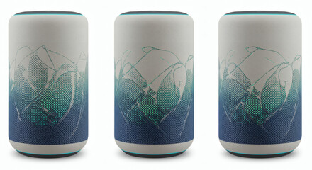 Artistic speaker designs with abstract mountain patterns vector illustration