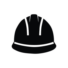 Vector art of black and white vector illustration of a hard hat, a symbol of construction and safety