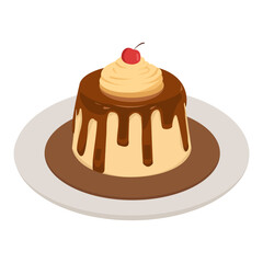 Traditional Sweet Pudding Illustration for Ramadan Iftar and Eid Celebration Food Theme