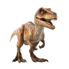 Fototapeta premium Lifelike Tyrannosaurus Rex Dinosaur Figure on Transparent Background