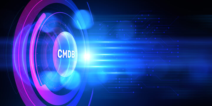 CMDB, CMD Configuration management Database. Technology concept illustration.