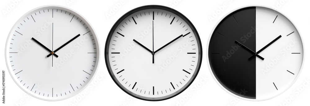 Canvas Prints png minimalist wall clocks design, element set on transparent background