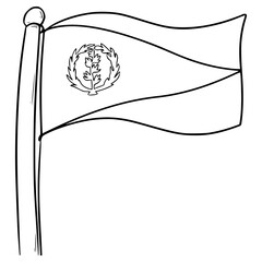 Eritrea flag illustration hand drawn outline vector