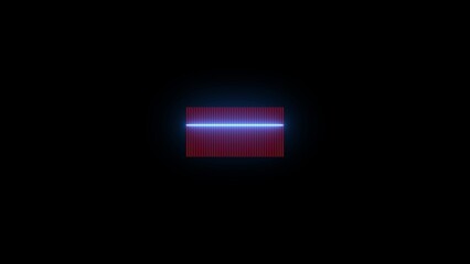 Blue Neon Horizontal Bar with Red Vertical Lines on Black Background image photo