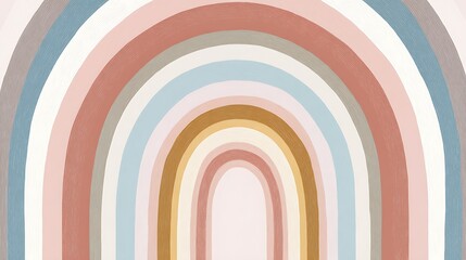 Pastel Rainbow Arch with Soft Earthy Tones Creating a Calming and Artistic Pattern