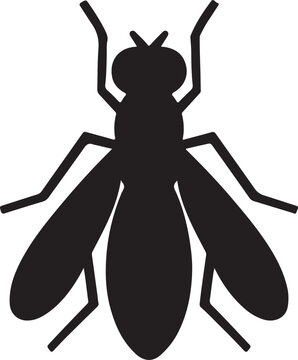 Simple black silhouette icon of a Fruit Fly