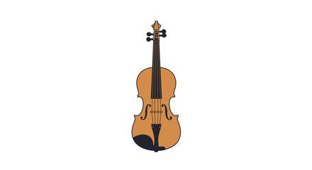 Fototapeta premium Isolated Violin Illustration with Black Accents and Strings.