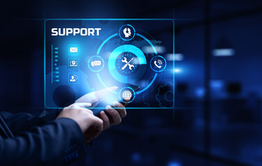 Support customer service business technology concept on virtual screen.