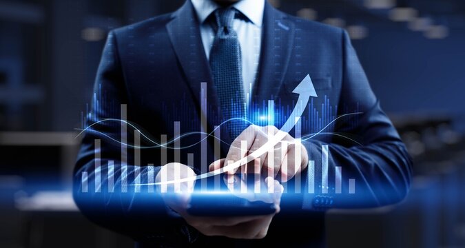 Business Growth and Data Trends Illustrated with Interactive Analytics.