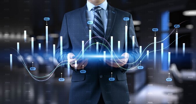 Interactive Financial Data Visualization with Trading Algorithms.