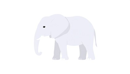 Fototapeta premium Elegant White Elephant Illustration on Clean White Background.