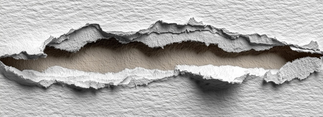 Vector set of seamless torn paper edges with shadows on white background, realistic ripped borders for text and design projects

