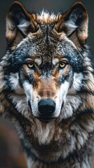 Obraz premium Gray And Brown Wolf Portrait