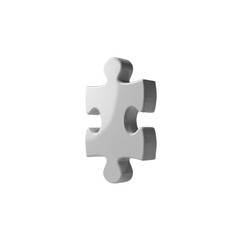 Single White Puzzle Piece on Transparent Background