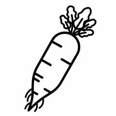Daikon radish icon, vegetarian food element
