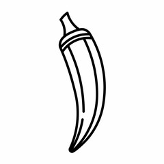 Okra vegetable icon, flat design vector symbol