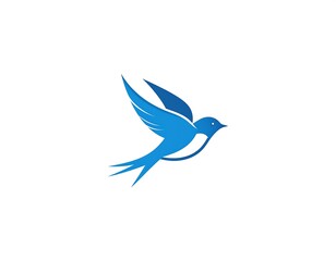 Obraz premium Blue Swallow Bird Logo Design for Business and Creative Projects.