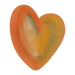 Autumn Watercolor Heart Shape Illustration