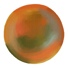 Watercolor Circle Shape with Abstract Texture
