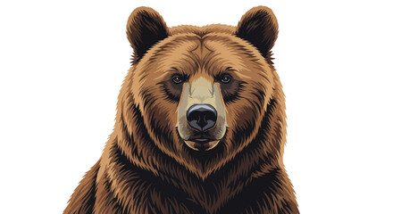 Portrait of a brown bear, staring directly at the viewer, showing detail in fur