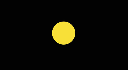 A centered yellow circle on a black background, simple and minimalist