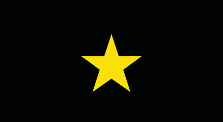 A centered yellow star against a black background. Simple, minimalist design; no other objects present