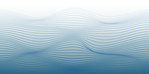 Abstract wave background with blue gradient lines, vector illustration