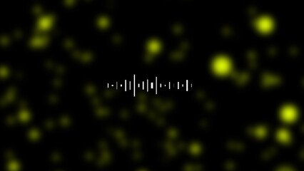 White Sound Waveform with Yellow Bokeh Background Abstract Digital Audio Visualization equalizer music