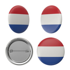Netherlands Flag Badges Set Patriotic Button Pins