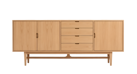 Light Wood Sideboard with Drawers and Doors graphic