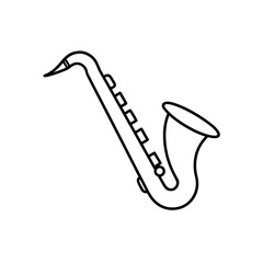 bold vector line icon of a saxophone  editable str