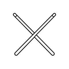 crisp vector line icon of a drumstick pair  editab