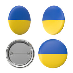 Ukraine Flag Badges Button Pins Representing Ukrainian Patriotism