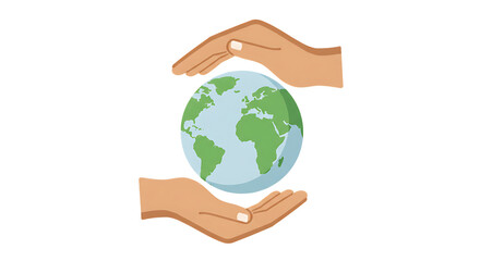 Hands gently cradling the Earth, symbolizing global care and environmental protection efforts