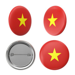 Vietnam Flag Badges Patriotic Button Pin Set