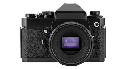 Vintage Black Film Camera Front View vintage camera