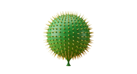 Green Spiky Sphere 3D Render