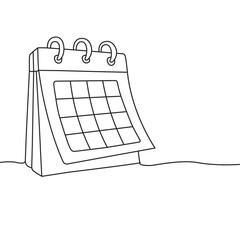 Continuous line drawing of a desk calendar