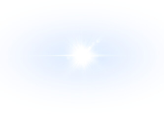 Sunlight creates a bright flare in the blue sky, producing a vibrant PNG overlay with a transparent background