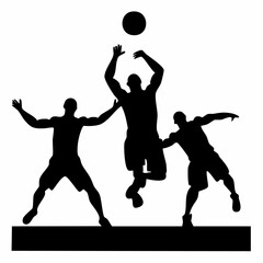 football players silhouettes in action vector illustration