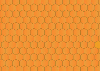 Warm orange honeycomb hexagon pattern background for branding and food