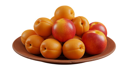 Stone Fruit Pile on Clay Plate