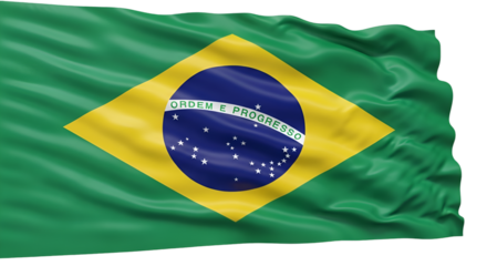 Waving Brazilian Flag on Black Background graphic image